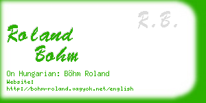 roland bohm business card