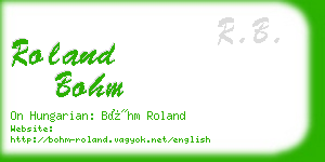 roland bohm business card